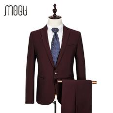 Setelan Jas & Celana Formal - Jas Penagntin Pria - Jas Kantor - Merah Maroon Elegant