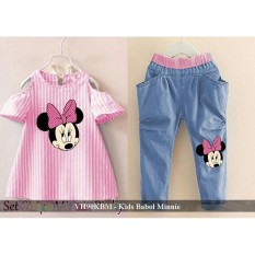 Setelan kaos Anak Bagus - Jual Baju Anak Perempuan Cantik - VH90KBM - kids babol minnie fit 4-5 tahun