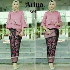 SETELAN KEBAYA ARINA/Kebaya Wisuda Modern/Kebaya Batik Murah/Rok Lilit