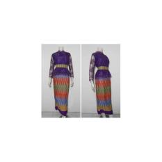 Setelan Kebaya Brokat Batik Ungu / Rok Dan Blus Muslim Brukat Murah