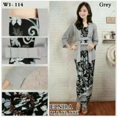 Setelan pakaian Batik wanita /baju kebaya modern/kebaya Kartini/kebaya tradisional/kebaya keluarga/ kebaya wanita//kebaya kutu baru & rok lilit Elnira keluaran terbaru