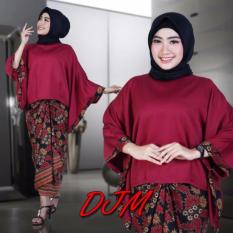 Setelan Kebaya Modern (Blouse Kalong) /Stelan baju batik wanita/kebaya modern kalong katun terbaru