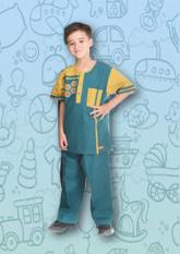 Setelan Koko Anak Nibras NSA-32 (Kuning-Kunyit+Tosca)