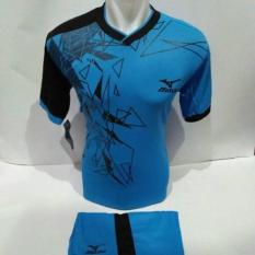 setelan olahraga kaos bola jersey futsal baju volly mizuno triangle biru