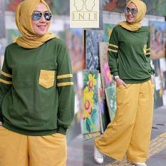 Setelan Pakaian Olah Raga Wanita Muslim/Hijabers Kirei Set Green