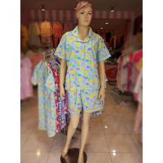 Setelan Piyama Katun Daster Kemeja Sleepwear Pajamas Lucu Baju Tidur Murah 3342887 Chick Blue