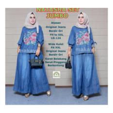 Setelan Wanita Atasan / Blouse Baju Celana Kulot Jeans natasha jumbo
