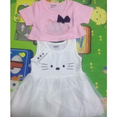 Sexe Mara Gaun untuk Bayi Perempuan Musim Panas 2017 Kids Lengan Pendek T-shirt + Dress 2 Pcs Bayi Gadis Pakaian Set-Intl