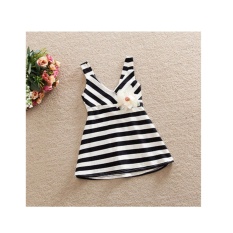 Sexe Mara Newborn Girls Gaun Summer Striped Dress Putri Anak Gadis Gaun Pernikahan Pesta Mini Gaun Girls Polyester Pakaian-Intl
