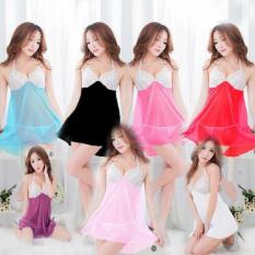 Sexy Open Lingerie Transparant Plus G-String Babydoll 4 Warna Sleepware