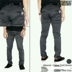 SH Celana chino pria | Celana katun pria - ( Abu tua)