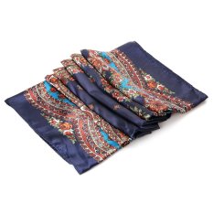 SH Chic Imitative Silk Square Scarf Women Hijab with Jacquard Design Deep blue - intl