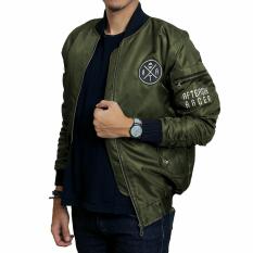 SH Jaket bomber pria original aftersix pocket keren - ( Hijau army)