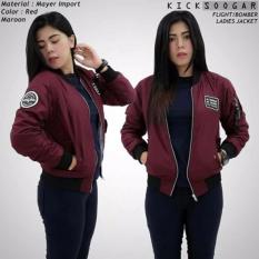 SH Jaket bomber wanita KICKSOOGAR murah - ( Merah maroon )