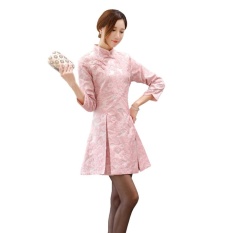 Shanghai Story 3/4 Lengan Cina Cheongsam Gaun Pendek Qipao Oriental Gaun CML00939-Internasional