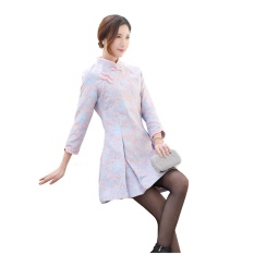 Shanghai Story 3/4 Lengan Cina Cheongsam Gaun Pendek Qipao Oriental Gaun CML00964-Internasional