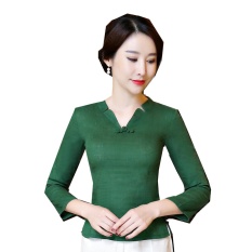 Shanghai Story 3/4 Lengan Cina Cheongsam Gaun Pendek Qipao Oriental Gaun-Internasional