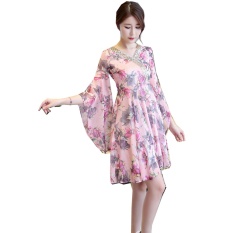 Shanghai Story 3/4 Lengan Cina Cheongsam Gaun Pendek Qipao Oriental Gaun Pagoda Lengan CML00899-Internasional