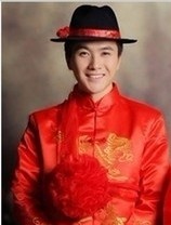 Shanghai Tang Cina hitam pertunjukan fotografi topi topi (Gambar warna)