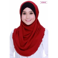 SHAWL INSTANT DANIAH BALQIS CHIFFON PLAIN EKSKLUSIF MAROON - intl