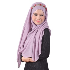 SELENDANG LABUH DARIN VISCOSE PLAIN DUSTY UNGU MUDA-Internasional