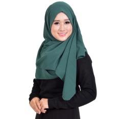 SELENDANG LABUH HARD CHIFFON POLOS HIJAU TUA-Internasional