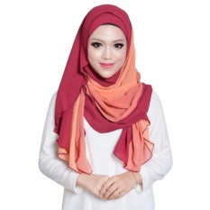 SHAWL LABUH MAZAYA PLAIN CHIFFON 3 COLOR MERAH - intl