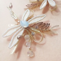 Shayla Dragonfly Tassel Vintage Bride Rambut Band Handmade Beaded Bridal Hairpin Bridal Bulang Rambut Aksesoris Rambut Band Suit (Hairpin A) -Intl