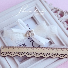 Shayla Korea Handmade Bow Bridal Kepala Bunga Bulang Rambut Aksesoris Pernikahan Aksesoris Pernikahan Gaya Goods-Intl