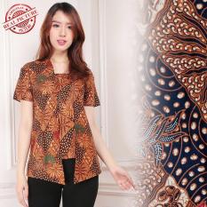 Shining Collection Atasan Blouse Belina Batik Kemeja-Coklat
