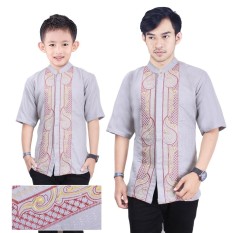 Shining Collection Baju Koko Gavin Kemeja Muslim Lengan Pendek ayah dan anak