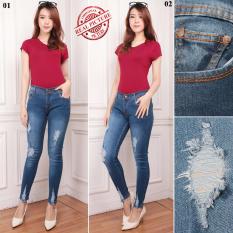 Shining Collection Celana Jeans Sobek Panjang Deasy Long Pants Wanita