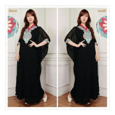 Shining Kaftan Titi Gamis Jumbo Maxi Dress Bordir-Hitam