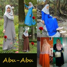 Shofia - Abu abu- Gamis Polos Jersey Super Busui Muslimah All Size Fit to XL