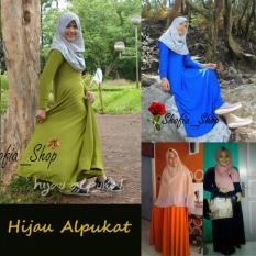 Shofia - Hijau Alpukat - Gamis Polos Jersey Super Busui Muslimah All Size Fit to XL