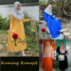 Shofia - Kuning Kunyit - Gamis Polos Jersey Super Busui Muslimah All Size Fit to XL