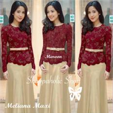 Shoppaholic Shop Baju Muslim Kebaya Meliana - Maroon Kebaya Muslim / Kebaya Wanita / Kebaya Muslimah / Rok Batik / Dress Pesta / Kebaya Pesta
