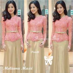 Shoppaholic Shop Baju Muslim Kebaya Meliana - Peach Kebaya Muslim / Kebaya Wanita / Kebaya Muslimah / Rok Batik / Dress Pesta / Kebaya Pesta