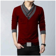 Shoppaholic Shop Baju Pria Victor - Maroon / Baju Pria / Kemeja Pria / Baju Santai Pria / Baju Muslim Pria / Kemeja Formal
