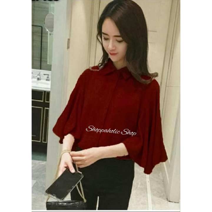 Shoppaholic Shop Blouse Wanita Batwing Gita - Maroon