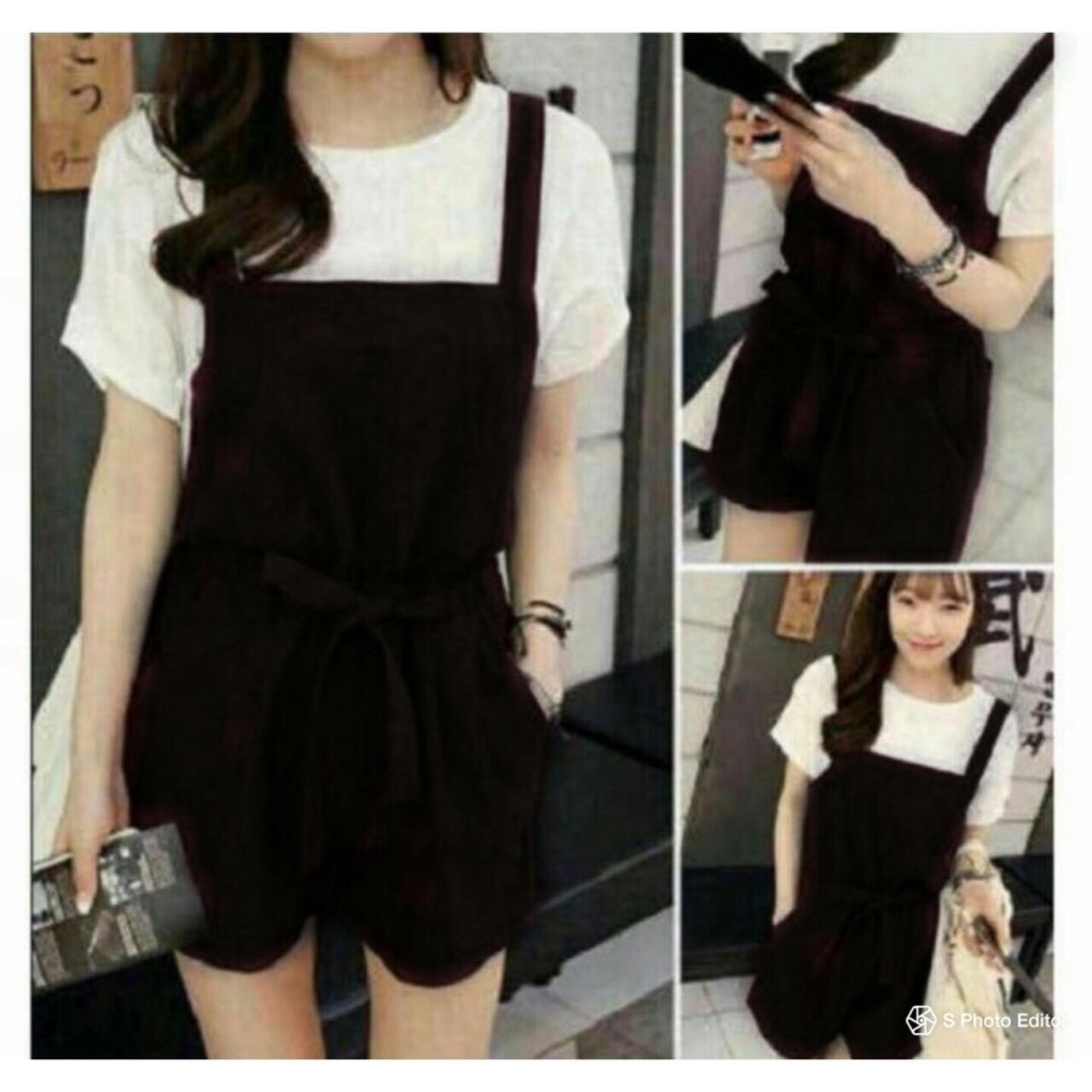 Shoppaholic Shop Jumpsuit Wanita Jeremi - Hitam + Free Inner / Jamsuit Wanita / Jamsuit / Setelan Wanita / Celana Panjang Wanita / Baju Setelan / Kaos Bagus