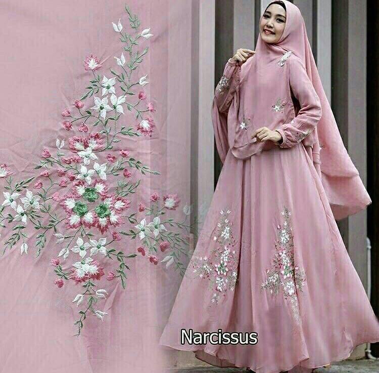 Shoppaholic Shop Maxi Hijab Syari Narcisus - Salem / Dress Muslimah / Hijab Muslim / Gamis Syari / Baju Muslim / Fashion Muslim / Dress Muslim / Fashion Maxi / Setelan Muslim / Atasan Muslimah 