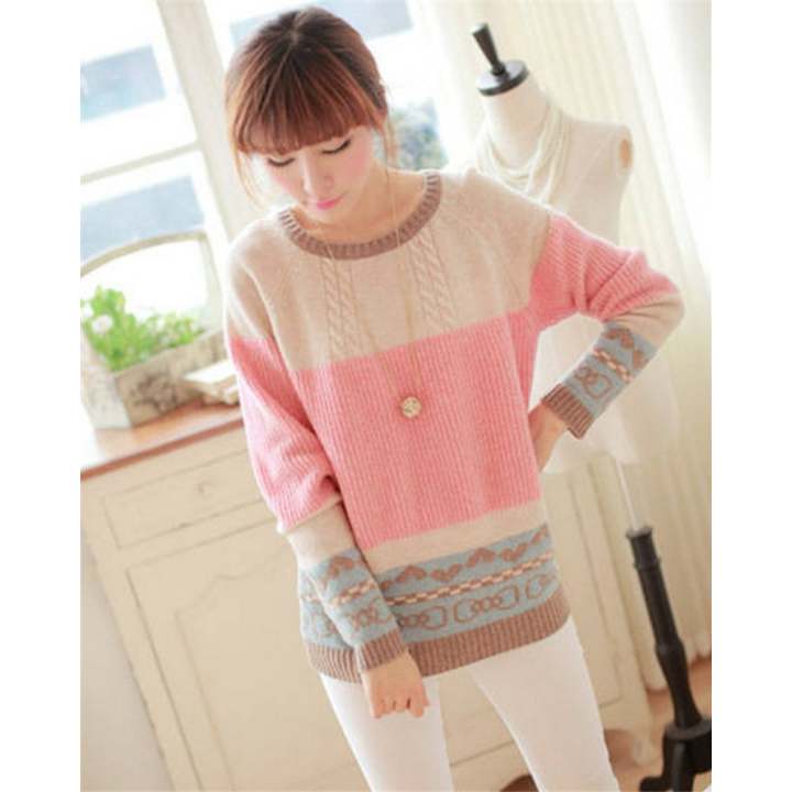 Shoppaholic Shop Sweater  Wanita  Basic Pinky Sweater  