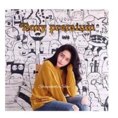 Shoppaholic Shop Sweater Wanita Jumbo Boxy - Mustard / Sweater Wanita / Baju Hangat / Baju Tebal / Sweater Panjang / Kaos Sweater / Sweater Jumbo / Sweater Big Size