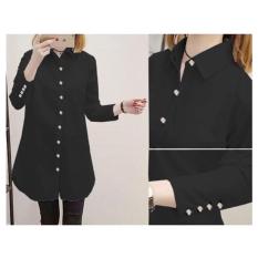 Shoppaholic Shop Kemeja Wanita Tunik Wanita Aqua - Hitam / Dress Muslim /Gamis Wanita/ Baju Muslim/ Hijab Muslim / Fashion Muslim/Gamis Modern / Atasan Wanita / Baju Formal / Kemeja Wanita / Kemeja Formal / Atasan Muslim / Kemeja Cewek Tunik