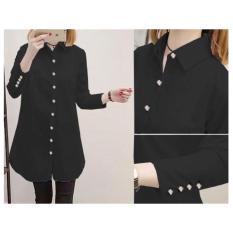 Shoppaholic Shop Tunik Wanita Aqua - Hitam / Dress Muslim / Blouse Korea / Atasan Wanita / Gamis Wanita / Kemeja Wanita / Baju Muslim / Fashion Muslim / Gamis Modern/ Hijab Muslim/ Kemeja Formal /Atasan Muslim / Kemeja Cewek Tunik