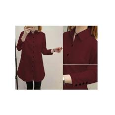 Shoppaholic Shop Kemeja Wanita Tunik Wanita Aqua - Maroon / Dress Muslim/ Gamis Wanita/ Baju Muslim / Hijab Muslim/ Fashion Muslim /Gamis Modern / Atasan Wanita / Baju Formal / Kemeja Wanita / Kemeja Formal / Atasan Muslim / Kemeja Cewek Tunik