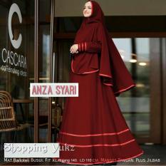 Shopping Yukz Baju Gamis Dress Muslim Syari Wanita ANZA - MAROON ( Dapat Jilbab ) / Hijab Muslimah / Baju Muslimah Wanita / Syari Syari'i Muslim / Gaun Muslim / Long Dress Muslimah Wanita