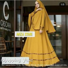 Shopping Yukz Baju Gamis Dress Muslim Syari Wanita ANZA MUSTARD ( Dapat Jilbab ) / Hijab Muslimah / Baju Muslimah Wanita / Syari Syari'i Muslim / Gaun Muslim / Long Dress Muslimah Wanita