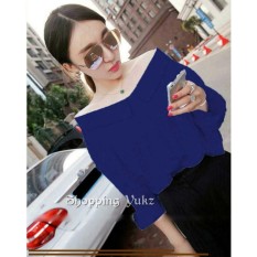 Shopping Yukz Baju Sabrina Wanita SERA -NAVI / Baju Sepundak / Atasan Sabrina Wanita / Blouse Wanita / Baju Wanita / Blouse Cantik / Sabrina Polos / Atasan Wanita